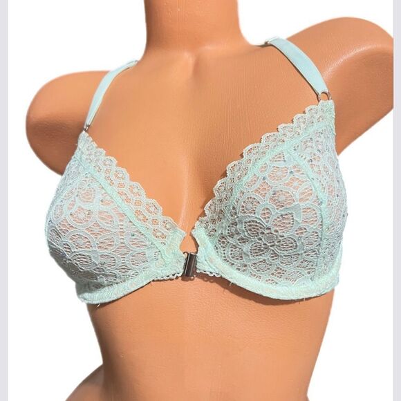 Victorias Secret Dream Angels Unlined Demi Rhinestone Embellished Lace bra mint - Picture 6 of 6